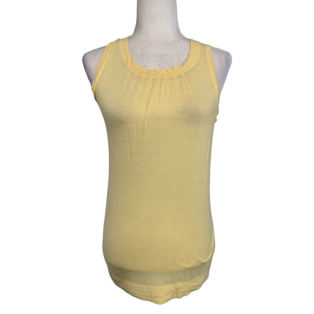 Vince Brand Label Womens Solid Soft Yellow Tank Top Cotton Viscose Xs